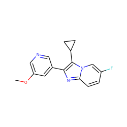 COc1cncc(-c2nc3ccc(F)cn3c2C2CC2)c1 ZINC000204961095