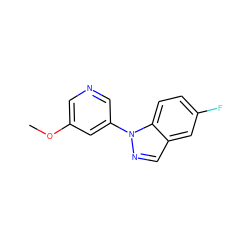 COc1cncc(-n2ncc3cc(F)ccc32)c1 ZINC000209609623