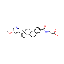 COc1cncc(C2=CC[C@H]3[C@@H]4CCc5cc(C(=O)NCCC(=O)O)ccc5[C@H]4CC[C@]23C)c1 ZINC000205158164