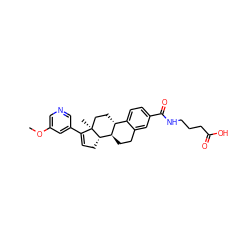 COc1cncc(C2=CC[C@H]3[C@@H]4CCc5cc(C(=O)NCCCC(=O)O)ccc5[C@H]4CC[C@]23C)c1 ZINC000218658233