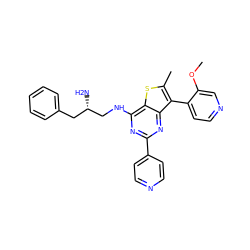 COc1cnccc1-c1c(C)sc2c(NC[C@@H](N)Cc3ccccc3)nc(-c3ccncc3)nc12 ZINC000223678867