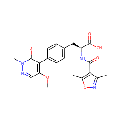 COc1cnn(C)c(=O)c1-c1ccc(C[C@H](NC(=O)c2c(C)noc2C)C(=O)O)cc1 ZINC000029127933