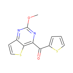 COc1nc(C(=O)c2cccs2)c2sccc2n1 ZINC000029050117