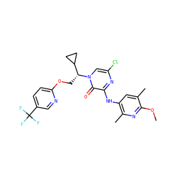 COc1nc(C)c(Nc2nc(Cl)cn([C@H](COc3ccc(C(F)(F)F)cn3)C3CC3)c2=O)cc1C ZINC000653851601