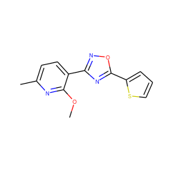 COc1nc(C)ccc1-c1noc(-c2cccs2)n1 ZINC000000387929