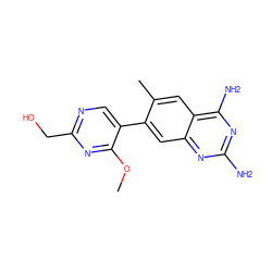 COc1nc(CO)ncc1-c1cc2nc(N)nc(N)c2cc1C ZINC000169706540