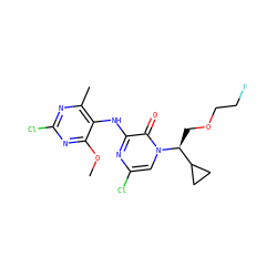 COc1nc(Cl)nc(C)c1Nc1nc(Cl)cn([C@@H](COCCF)C2CC2)c1=O ZINC000095605618