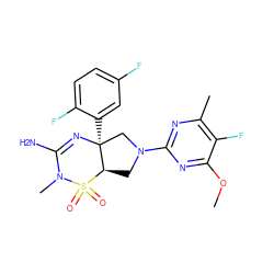 COc1nc(N2C[C@@H]3[C@](c4cc(F)ccc4F)(C2)N=C(N)N(C)S3(=O)=O)nc(C)c1F ZINC000205386189