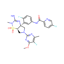 COc1nc(N2C[C@@H]3[C@](c4cc(NC(=O)c5ccc(F)cn5)ccc4F)(C2)N=C(N)N(C)S3(=O)=O)nc(C)c1F ZINC000205391397