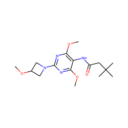 COc1nc(N2CC(OC)C2)nc(OC)c1NC(=O)CC(C)(C)C ZINC000473114683