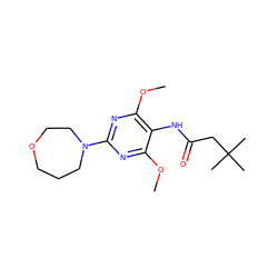 COc1nc(N2CCCOCC2)nc(OC)c1NC(=O)CC(C)(C)C ZINC000473115811