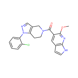 COc1nc2[nH]ccc2cc1C(=O)N1CCc2c(cnn2-c2ccccc2Cl)C1 ZINC000028708573