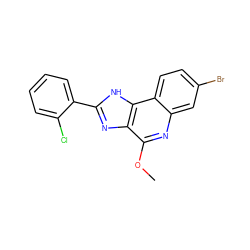 COc1nc2cc(Br)ccc2c2[nH]c(-c3ccccc3Cl)nc12 ZINC000073221089