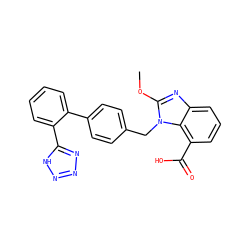 COc1nc2cccc(C(=O)O)c2n1Cc1ccc(-c2ccccc2-c2nnn[nH]2)cc1 ZINC000013832280