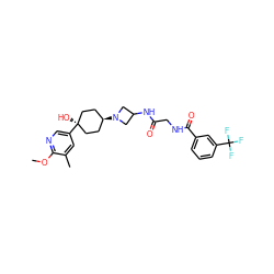 COc1ncc([C@]2(O)CC[C@H](N3CC(NC(=O)CNC(=O)c4cccc(C(F)(F)F)c4)C3)CC2)cc1C ZINC000101588160