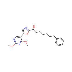 COc1ncc(-c2cnc(C(=O)CCCCCCc3ccccc3)o2)c(OC)n1 ZINC000034803745