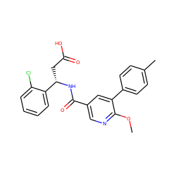 COc1ncc(C(=O)N[C@@H](CC(=O)O)c2ccccc2Cl)cc1-c1ccc(C)cc1 ZINC000261165737