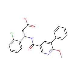 COc1ncc(C(=O)N[C@@H](CC(=O)O)c2ccccc2Cl)cc1-c1ccccc1 ZINC000203894265