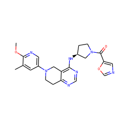 COc1ncc(N2CCc3ncnc(N[C@H]4CCN(C(=O)c5cnco5)C4)c3C2)cc1C ZINC000113570586