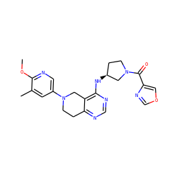 COc1ncc(N2CCc3ncnc(N[C@H]4CCN(C(=O)c5cocn5)C4)c3C2)cc1C ZINC000113567022