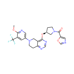 COc1ncc(N2CCc3ncnc(O[C@H]4CCN(C(=O)c5cnco5)C4)c3C2)cc1C(F)(F)F ZINC000113754190