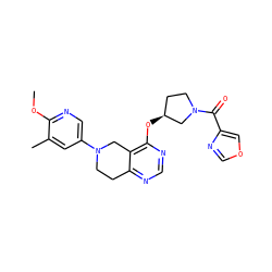 COc1ncc(N2CCc3ncnc(O[C@H]4CCN(C(=O)c5cocn5)C4)c3C2)cc1C ZINC000113567731