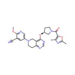 COc1ncc(N2CCc3ncnc(O[C@H]4CCN(C(=O)c5oc(C)nc5C)C4)c3C2)cc1C#N ZINC000113568102