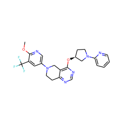 COc1ncc(N2CCc3ncnc(O[C@H]4CCN(c5ccccn5)C4)c3C2)cc1C(F)(F)F ZINC000113567325