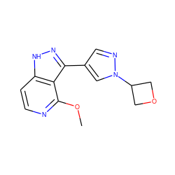 COc1nccc2[nH]nc(-c3cnn(C4COC4)c3)c12 ZINC000114771723