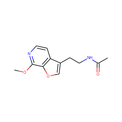 COc1nccc2c(CCNC(C)=O)coc12 ZINC000013781783