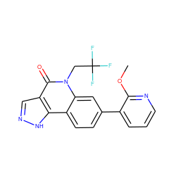 COc1ncccc1-c1ccc2c3[nH]ncc3c(=O)n(CC(F)(F)F)c2c1 ZINC000205100979