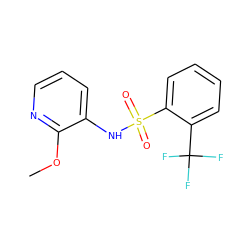 COc1ncccc1NS(=O)(=O)c1ccccc1C(F)(F)F ZINC000032936730