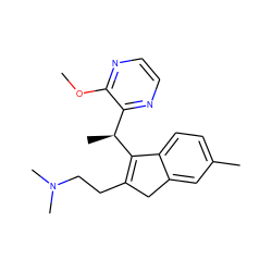 COc1nccnc1[C@H](C)C1=C(CCN(C)C)Cc2cc(C)ccc21 ZINC000034640451