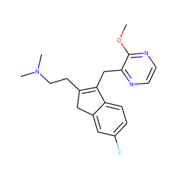 COc1nccnc1CC1=C(CCN(C)C)Cc2cc(F)ccc21 ZINC000049071183