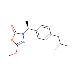 COc1nn([C@@H](C)c2ccc(CC(C)C)cc2)c(=O)o1 ZINC000103287213