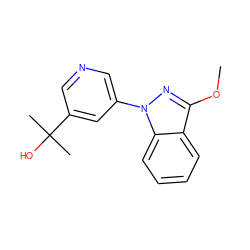 COc1nn(-c2cncc(C(C)(C)O)c2)c2ccccc12 ZINC000221340268