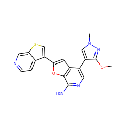 COc1nn(C)cc1-c1cnc(N)c2oc(-c3csc4cnccc34)cc12 ZINC000096282215