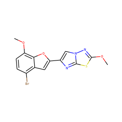 COc1nn2cc(-c3cc4c(Br)ccc(OC)c4o3)nc2s1 ZINC000653662933