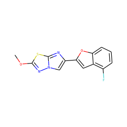 COc1nn2cc(-c3cc4c(F)cccc4o3)nc2s1 ZINC000653763883