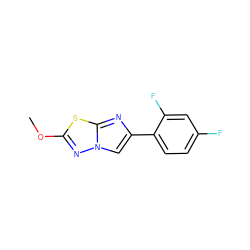 COc1nn2cc(-c3ccc(F)cc3F)nc2s1 ZINC001772656918