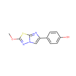 COc1nn2cc(-c3ccc(O)cc3)nc2s1 ZINC001772603230