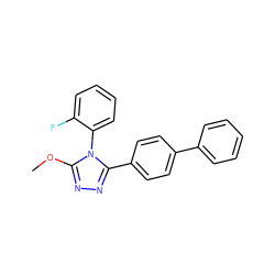 COc1nnc(-c2ccc(-c3ccccc3)cc2)n1-c1ccccc1F ZINC000066100819