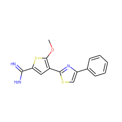 COc1sc(C(=N)N)cc1-c1nc(-c2ccccc2)cs1 ZINC000013437897