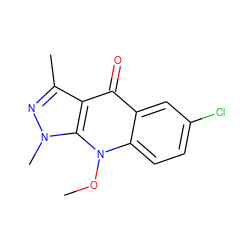 COn1c2ccc(Cl)cc2c(=O)c2c(C)nn(C)c21 ZINC000014959838