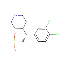 CS(=O)(=O)C[C@@H](c1ccc(Cl)c(Cl)c1)C1CCNCC1 ZINC000096914792