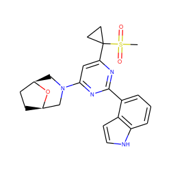 CS(=O)(=O)C1(c2cc(N3C[C@@H]4CC[C@H](C3)O4)nc(-c3cccc4[nH]ccc34)n2)CC1 ZINC000095583051