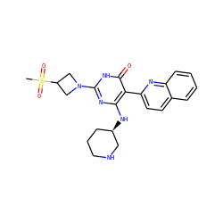 CS(=O)(=O)C1CN(c2nc(N[C@@H]3CCCNC3)c(-c3ccc4ccccc4n3)c(=O)[nH]2)C1 ZINC000220594378