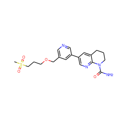 CS(=O)(=O)CCCOCc1cncc(-c2cnc3c(c2)CCCN3C(N)=O)c1 ZINC001772573285