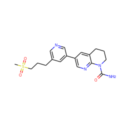 CS(=O)(=O)CCCc1cncc(-c2cnc3c(c2)CCCN3C(N)=O)c1 ZINC001772652931