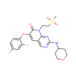 CS(=O)(=O)CCn1c(=O)c(Oc2ccc(F)cc2F)cc2cnc(NC3CCOCC3)nc21 ZINC000071316201